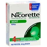 Nicorette Stop Smoking Aid, 4 mg, Gum, Mint, Refill  - 48ea