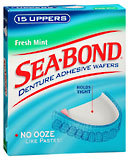 Sea Bond Denture Adhesive Uppers Fresh Mint - 15 EA