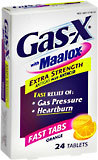Gas-X Antigas Plus Antacid, Extra Strength, Orange, Fast Tabs  - 24ea