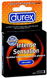 Durex Intense Sensation Condoms Lubricated Latex  -  3 EA