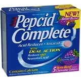 Pepcid Acid Reducer + Antacid, Berry Blend Flavored, Chewable Tablets  - 5ea