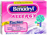 Benadryl Children's Allergy FastMelt Tablets Grape - 18 TB