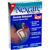3M Nexcare Absolute Waterproof Premium Adhesive Pads 3-1/2 Inches X 4 Inches - 5 EA