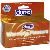 Durex Warming Pleasure Condoms Warming Lubricant Latex - 12 EA