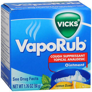  Vicks VapoRub, Lavender Scent, Cough Suppressant, Topical Chest  Rub & Analgesic Ointment, Medicated Vicks Vapors, Relief from Cough Due to  Cold, Aches & Pains, 1.76oz : Health & Household