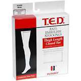 T.E.D. Anti-Embolism Stockings Thigh Small Short White - 1 Pair