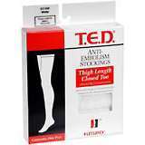 T.E.D. Anti-Embolism Stockings Thigh Length Small White - 1 PR