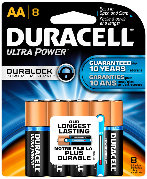 Duracell Ultra Alkaline AA Batteries, pack of 8