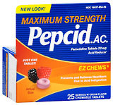 Pepcid AC EZ Chews Tablets Berries n' Cream Flavor - 25 Tablets