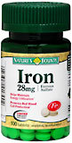 Nature's Bounty Ferrous Sulfate 28 mg Tablets - 100 Tab