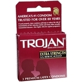 Trojan Condoms Extra Strength Lubricated Latex - 3 Each