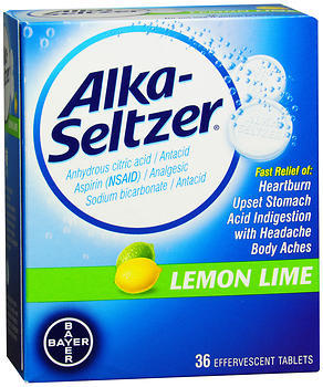 Alka-Seltzer Effervescent Tablets Lemon Lime - 36 Tablets