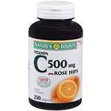 Nature's Bounty Vitamin C-500 mg Tablets With Rose Hips - 250 Tab