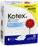 Kotex Maxi Pads With Wings 12X18 Pack - 18 Pads