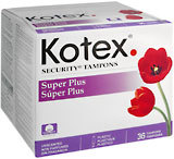 Kotex Security Tampons Super Plus Absorbency - 36 Each