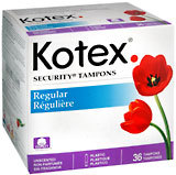 Kotex Security Tampons Regular Absorbency - 36 Each