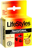 LifeStyles Flavors/Colors Condoms Lubricated Latex  -  3 EA