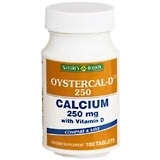 Nature's Bounty Oystercal-D Calcium 250 mg Tablets With Vitamin D - 100 Tab
