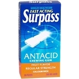 Surpass Antacid Chewing Gum Regular Strength Fruit - 30 Each