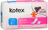 Kotex Ultra Thin Maxi Pads 12X22 Pack - 22 Pads