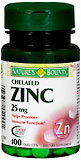 Nature's Bounty Zinc 25 mg Tablets - 100 Tab