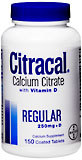 Citracal Calcium Citrate, 250 mg + D, Coated Tablets  - 150ea