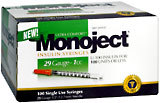 Monoject Insulin Syringes Ultra Comfort 29 Gauge - 1CC - 100 EA