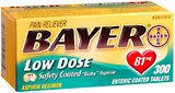 Bayer Low Dose 81 mg Aspirin Tablets  -  300 Tablets