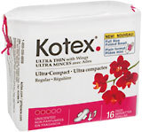 Kotex Ultra Thin Pads Ultra Compact With Wings Regular Unscented  -  8 x 16 EA