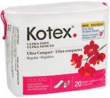Kotex Ultra Thin Pads Ultra Compact Regular Unscented  -  20 EA
