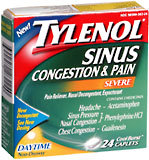 TYLENOL Sinus Congestion and Pain Severe Cool Burst Caplets Daytime - 24 Caplets