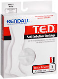T.E.D. Anti-Embolism Stockings Thigh Length Closed Toe White Small Regular  -  1 PR
