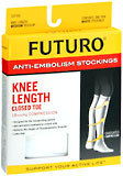 FUTURO Anti-Embolism Stockings Knee Length Closed Toe 18mm/Hg Medium Regular White - 1 PR