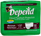 Depend Fitted Briefs Maximum Absorbency Large - 16 EA