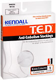 T.E.D. Anti-Embolism Stockings Knee Length Closed Toe White Small Regular  -  1 PR
