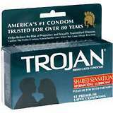 Trojan Condoms Shared Sensation Spermicidal Lubricated Latex - 12 Each