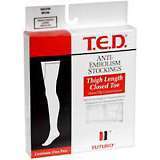T.E.D. Anti-Embolism Stockings Thigh Large Regular White - 1 Pair