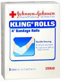Johnson & Johnson Bandage Rolls, 4"  - 5ea