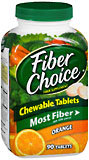 Fiber Choice Daily Fiber Supplement, Orange, Chewable Tablets  - 90ea