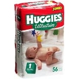 HUGGIES Ultratrim Diapers Unisex Step 1 8-14 LBS 4X56 Pack - 56 EA