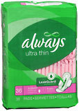 Always Maxi Pads Thin Ultra Slender Flexi-Wings 6X36 Pack - 36 Each