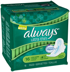 Always Maxi Pads Thin Ultra Super Flexi-Wings 12X16 Pack - 16 Each