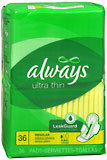 Always Maxi Pads Thin Ultra Regular Flexi-Wings 6X36 Pack - 36 Each