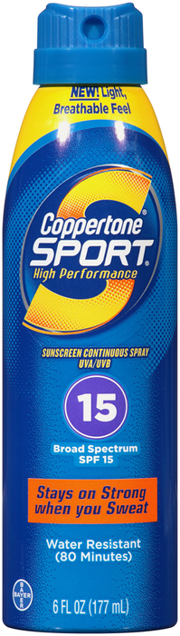 Coppertone Sport Continuous Spray SPF 15 - 6 OZ