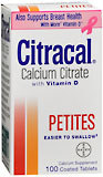 Citracal Calcium Citrate, Coated Tablets w/ Vitamin D - 100ea