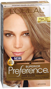 L Oreal Preference 7 1 2a Medium Ash Blonde 1 Each