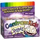 Centrum Rugrats Vitamins & Minerals, Extra Calcium, Chewable Tablets  - 60ea