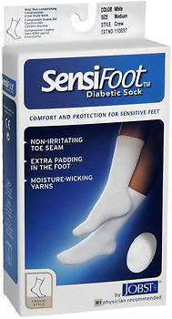 JOBST SensiFoot Crew Socks White Medium  -  1 PR