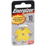 Energizer Hearing Aid Batteries 1.4 Volt Size 10 4-Pack - 4 EA