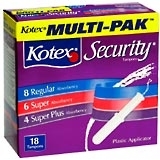Kotex Security Tampons Multi-Pak - 18 Each